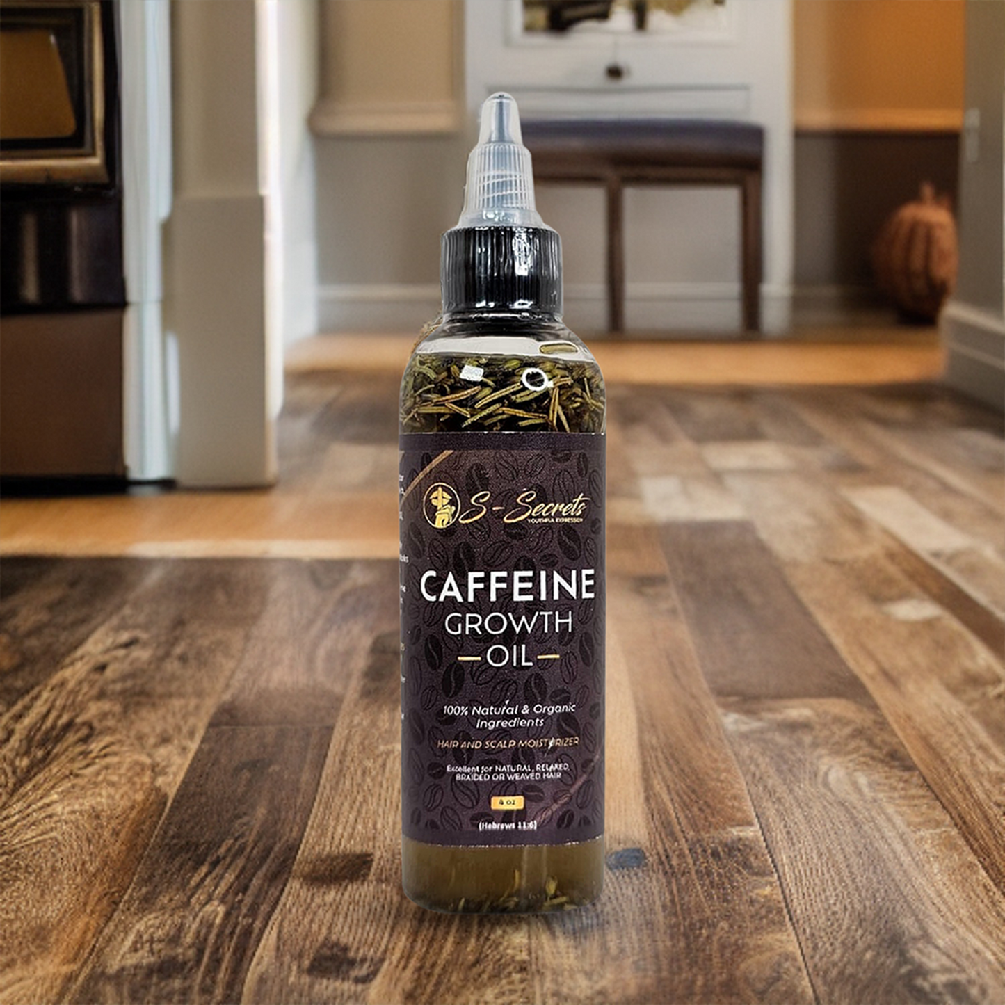 Caffeine Hair Growth Oil 2oz, Herbs, Biotin, Essential oils For All