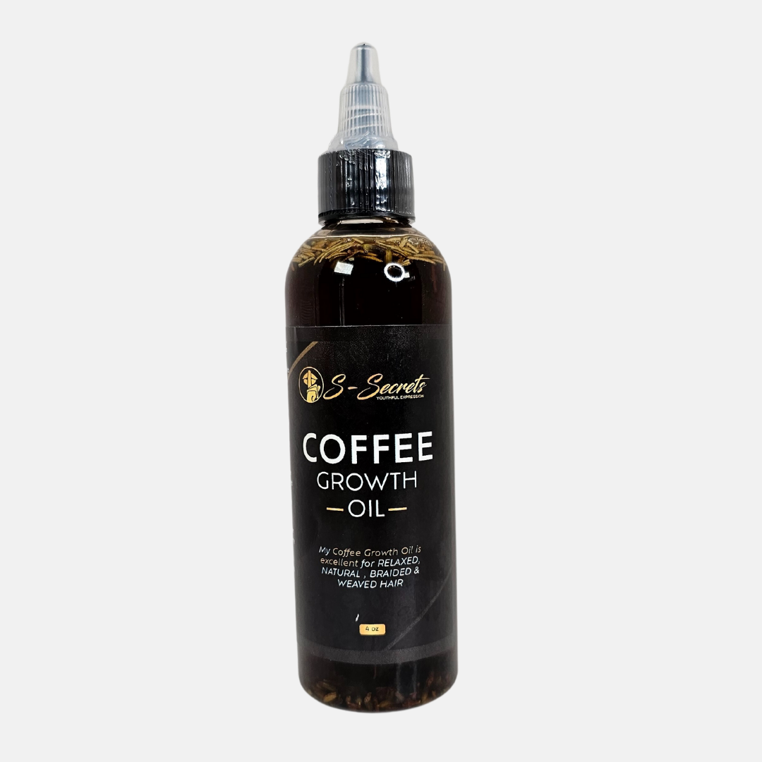 Coffee Hair Growth Oil 4oz, Herbs, Biotin, Essential oils, Potent