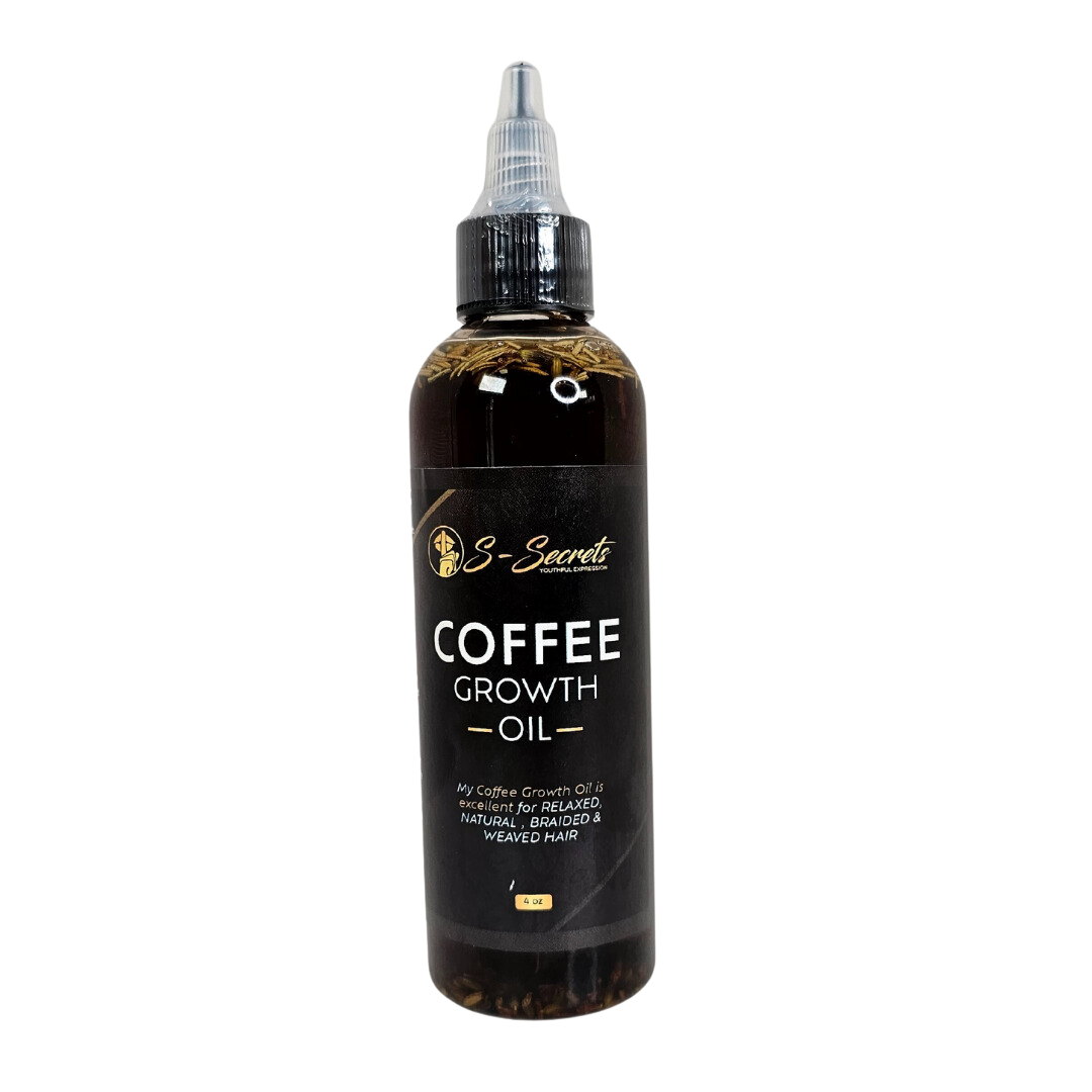 Coffee Hair Growth Oil 4oz, Herbs, Biotin, Essential oils, Potent