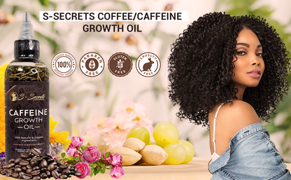 Caffeine Hair Growth Oil 2oz, Herbs, Biotin, Essential oils For All