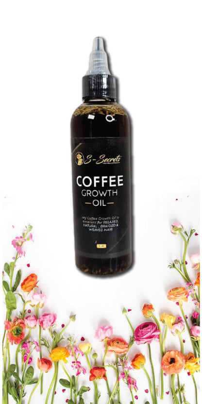 Coffee Hair Growth Oil 4oz, Herbs, Biotin, Essential oils, Potent